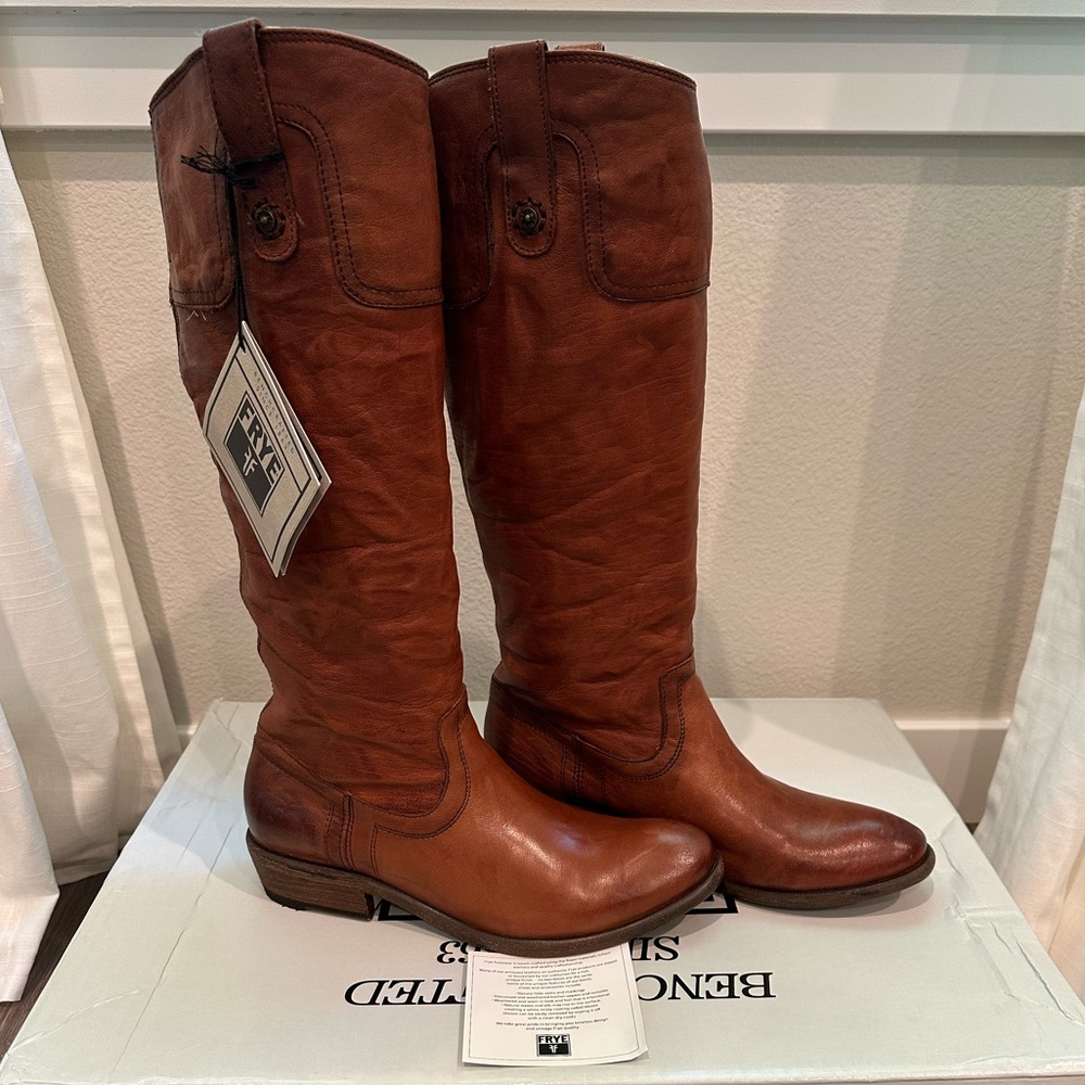 Carson Riding Buttons boots - Cognac - size 7 - DISCONTINUED